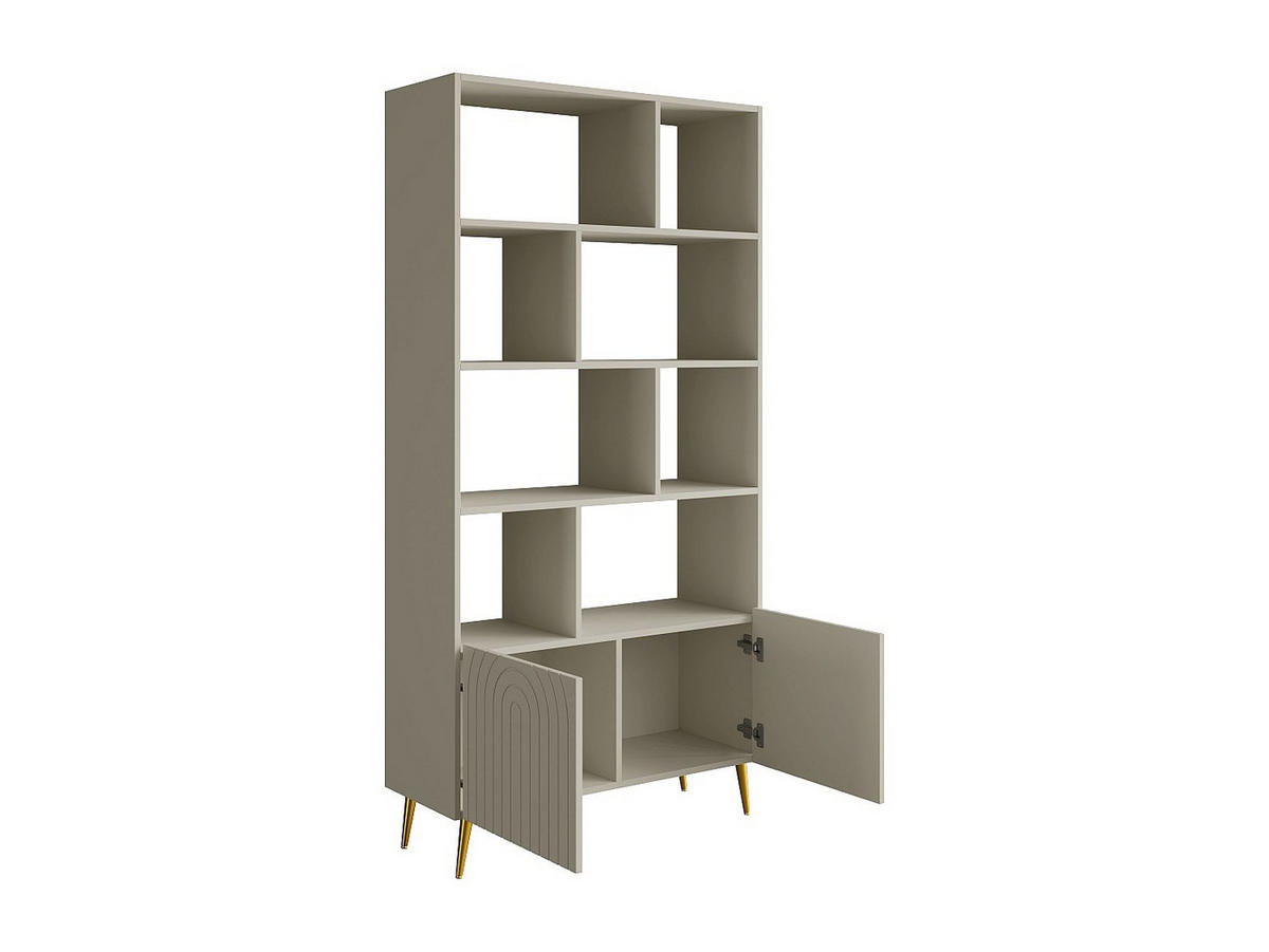 BÜCHERREGAL - 90 cm x 35 cm - holz - beige Norsim - Beige, Holz/Metall (90/180/35cm) - Vente-Unique