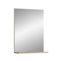 SPIEGEL Lambada Bad in Sonoma Eiche hell und weiß hochglanz B/H/T: 60x79x18 cm - Sonoma Eiche, Glas (60/79/18cm)