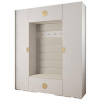 GARDEROBEN-SET 236,7/200/47 - Goldfarben/Weiß, Holz/Kunststoff (200/236.7/47cm) - Abiks Möbel