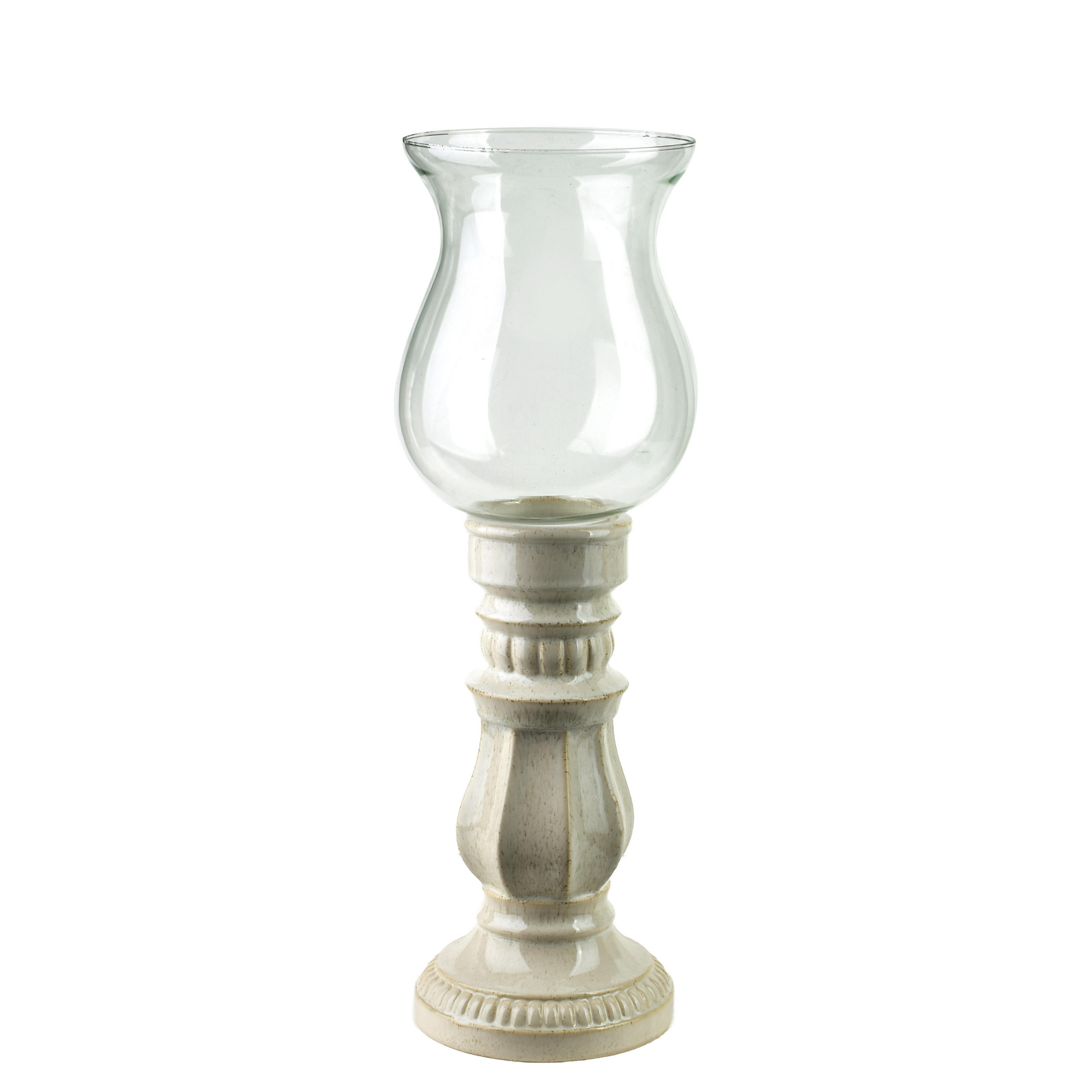 KERZENHALTER Evam Beige 19,5/19,5/60cm Keramik Glas - Beige, Glas (60cm) - Mondex