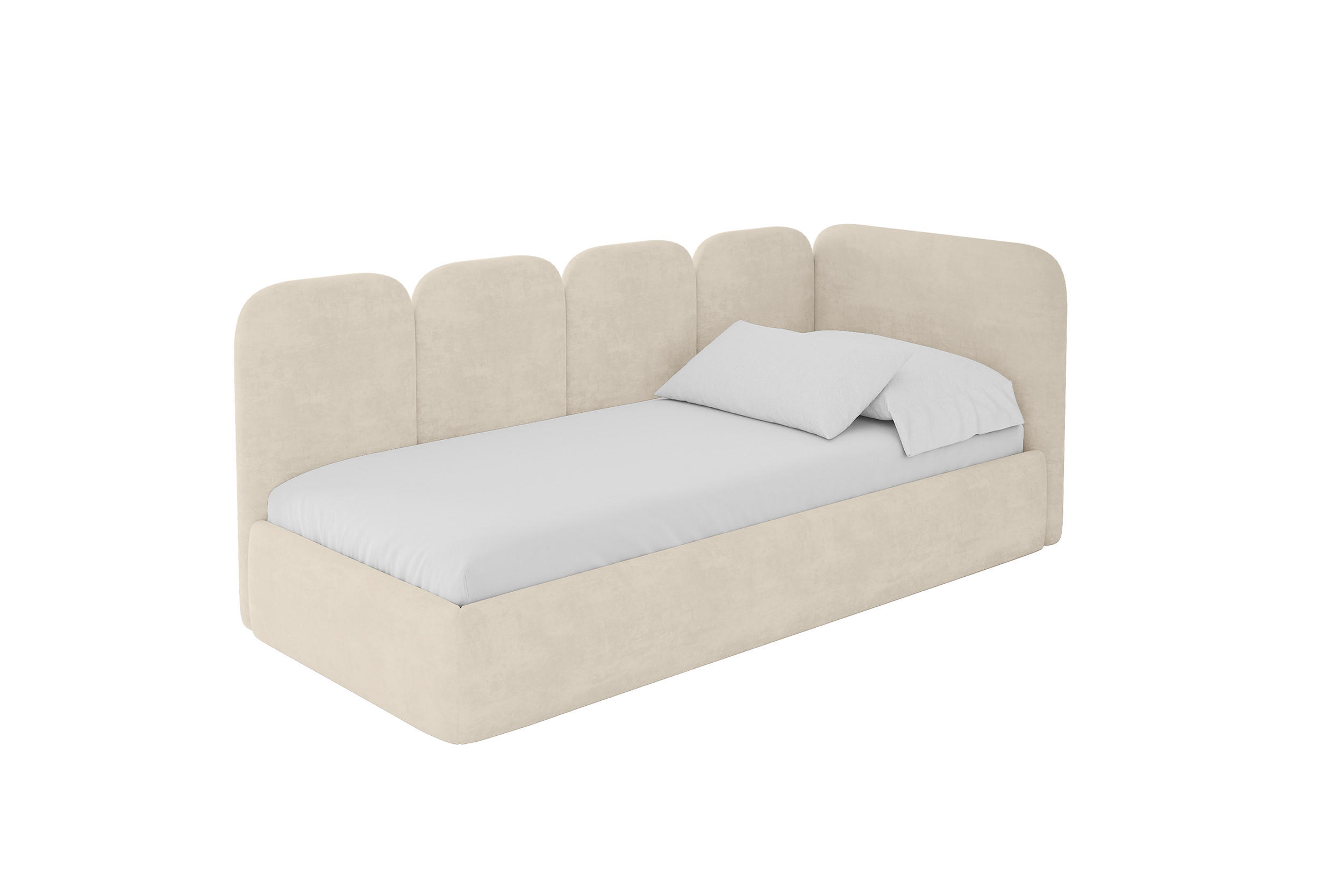 ALTDECOR JEDNOLŮŽKOVÁ POSTEL pro mládež s úložným prostorem a matrací H3/H4, vlevo - VELY 100x200 béžová