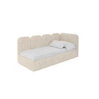 EINZELLBETT Jugendbett mit Bettkasten, Links - VELY 90x200 Beige - Beige, Holzwerkstoff/Textil (90/200cm) - ALTDECOR