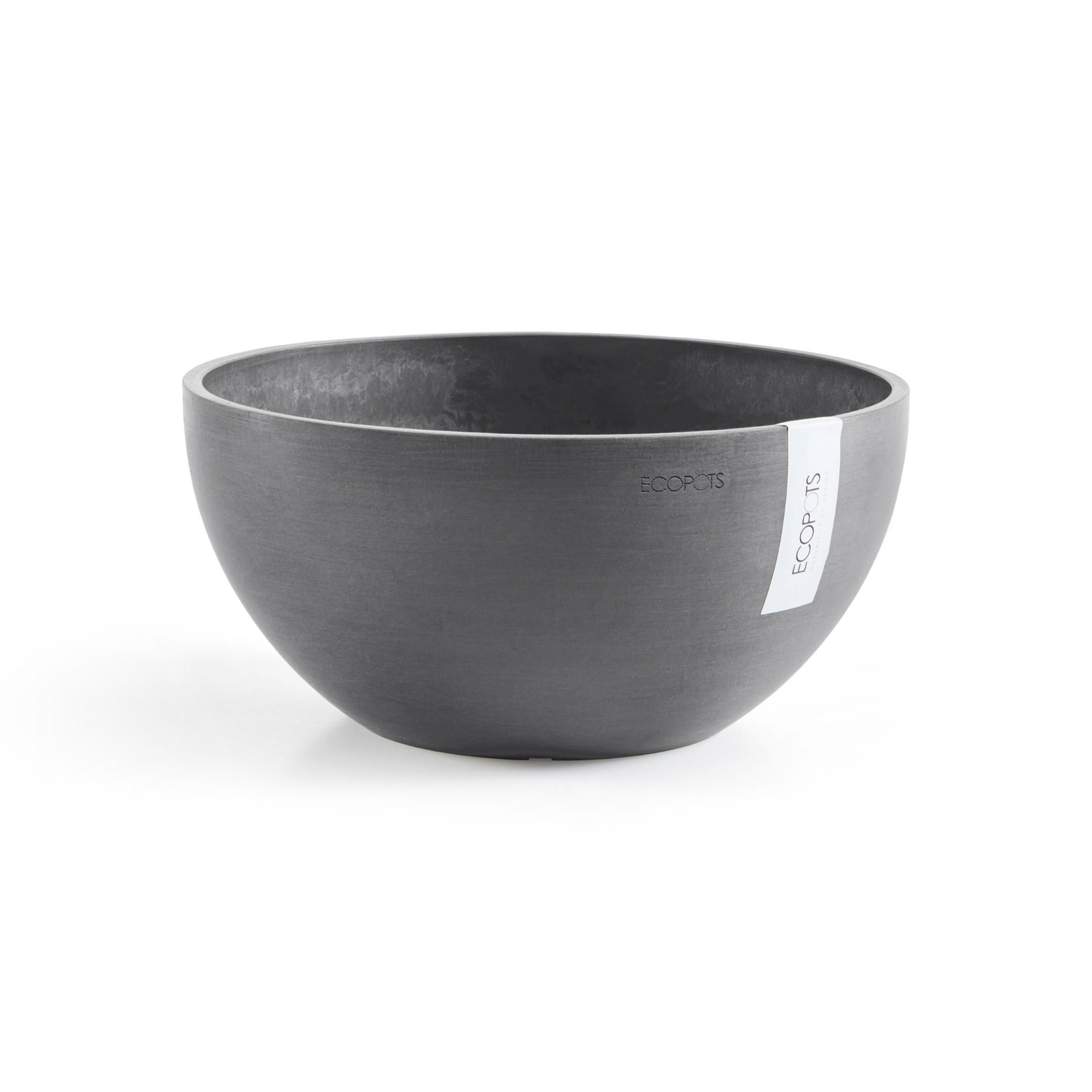 BLUMENTOPF Brussels 25/12 cm Grau - Grau, Kunststoff (25/12cm) - Ecopots