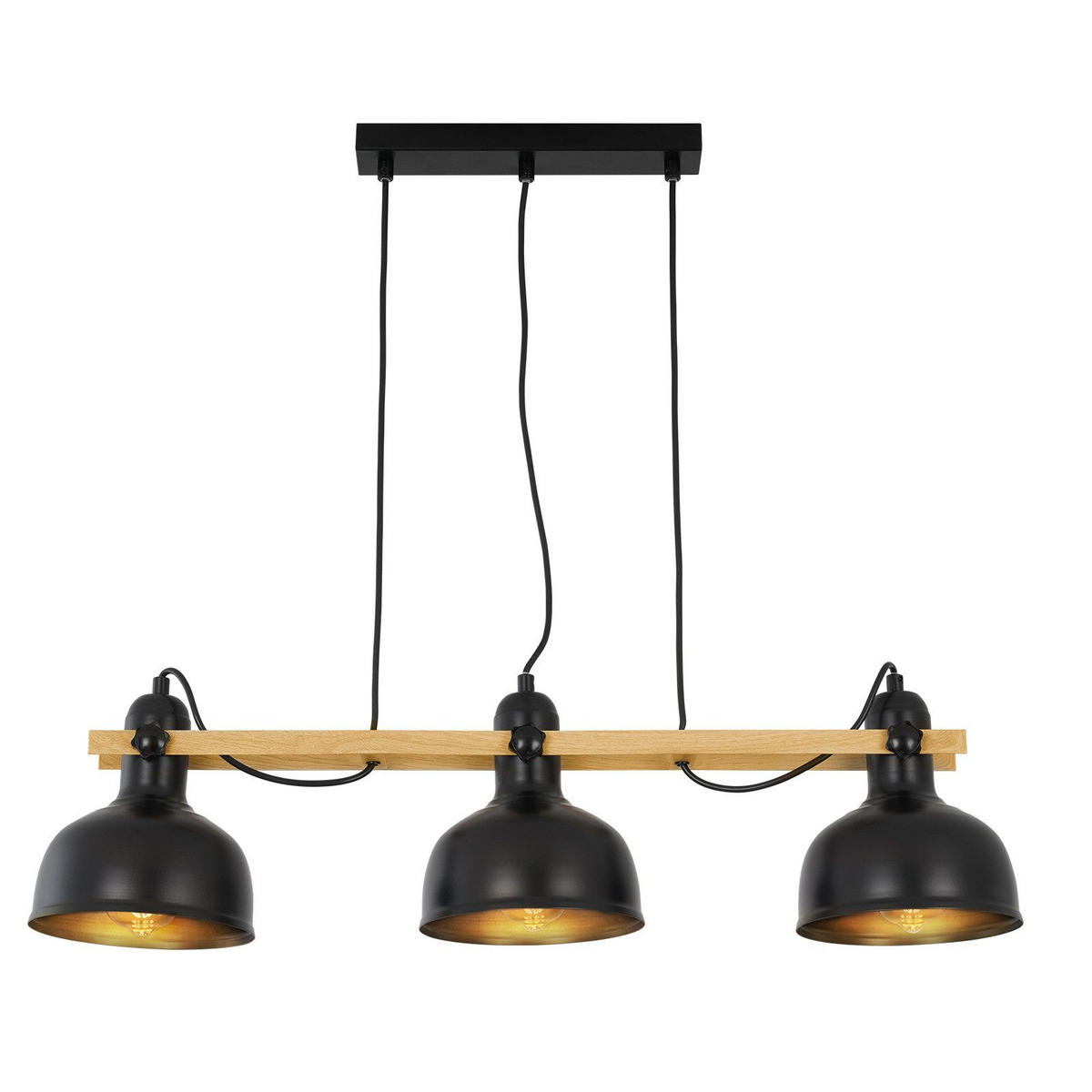 HÄNGELEUCHTE Thilo 3-flammig 78/18/175 cm - Schwarz, Metall (78/18/175cm) - Nettlife