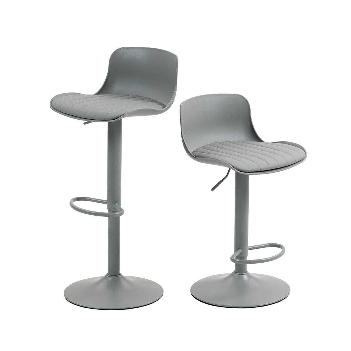 BARHOCKER DE-36838 2er-Set höhenverstellbar Grau - Grau, Metall (44/80/43cm) - ComfortXL