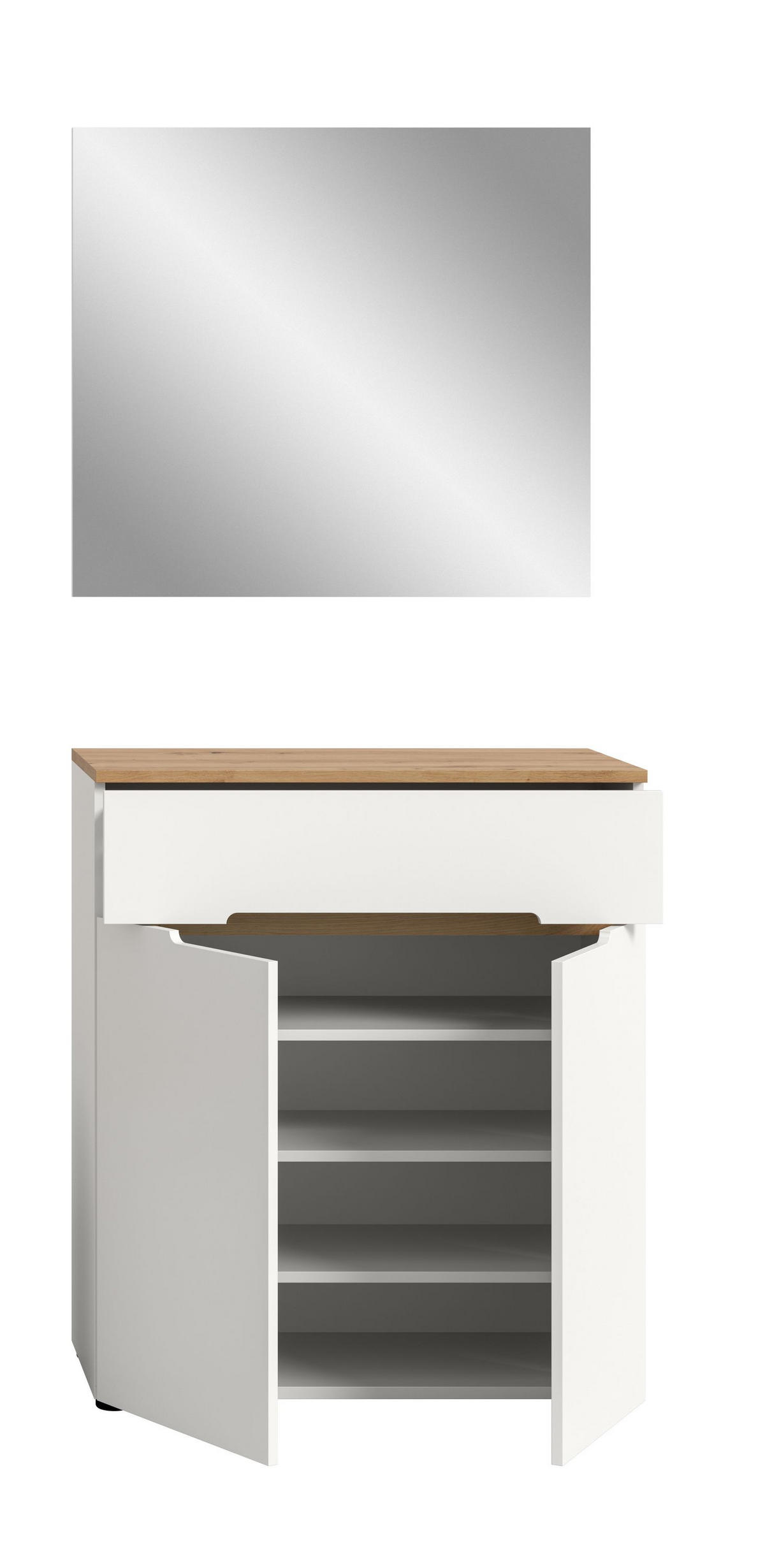 GARDEROBEN-SET 2tlg. Nova (B/H/T: 80x190x37 cm) in Weiß - Weiß, Holzwerkstoff (80/190/37cm) - Homes & Jones