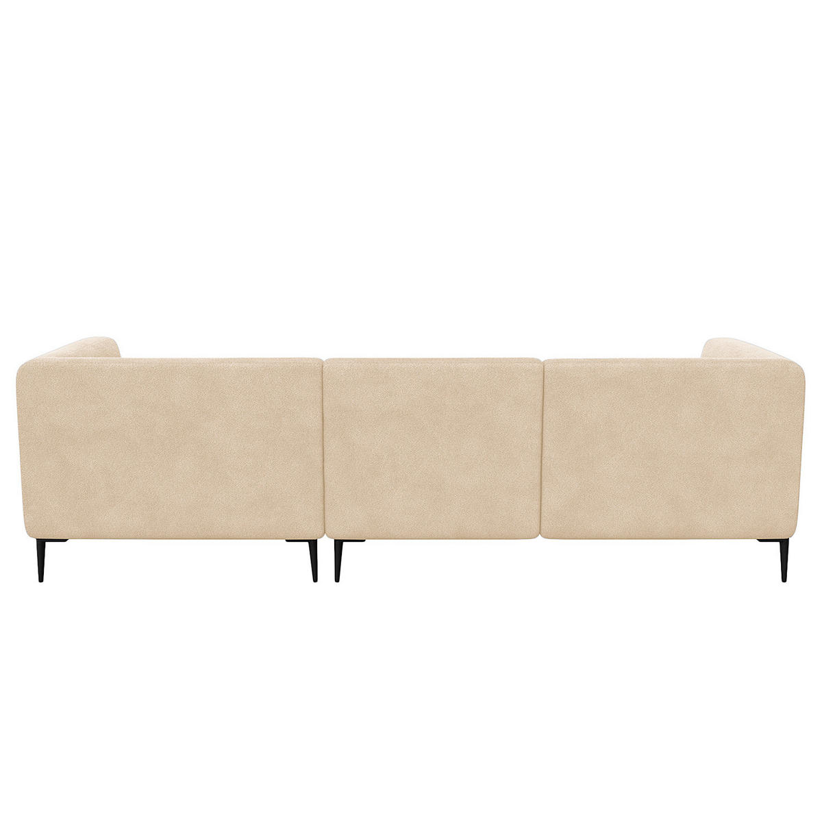 2,5-SITZER ECKSOFA mit Longchair - Beige/Schwarz, Textil/Metall (271/148cm) - home24