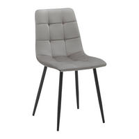 STUHL Ria Grau Samt Gepolstert - Grau, Holz (43.5/87/54cm) - Bessagi Home