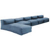 GARTENSOFA mit 5 Sitzplätzen, Pazifikblau - Blau, Textil - Oviala