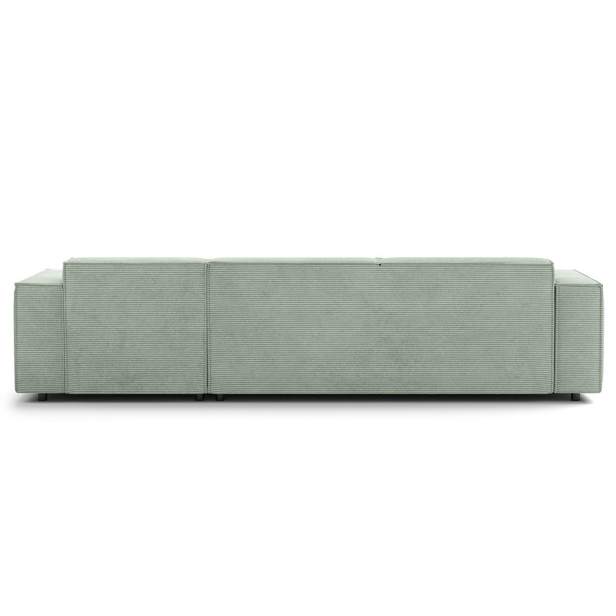 ECKSOFA mit Longchair - Schwarz/Mintgrün, Kunststoff/Textil (294/177cm) - home24