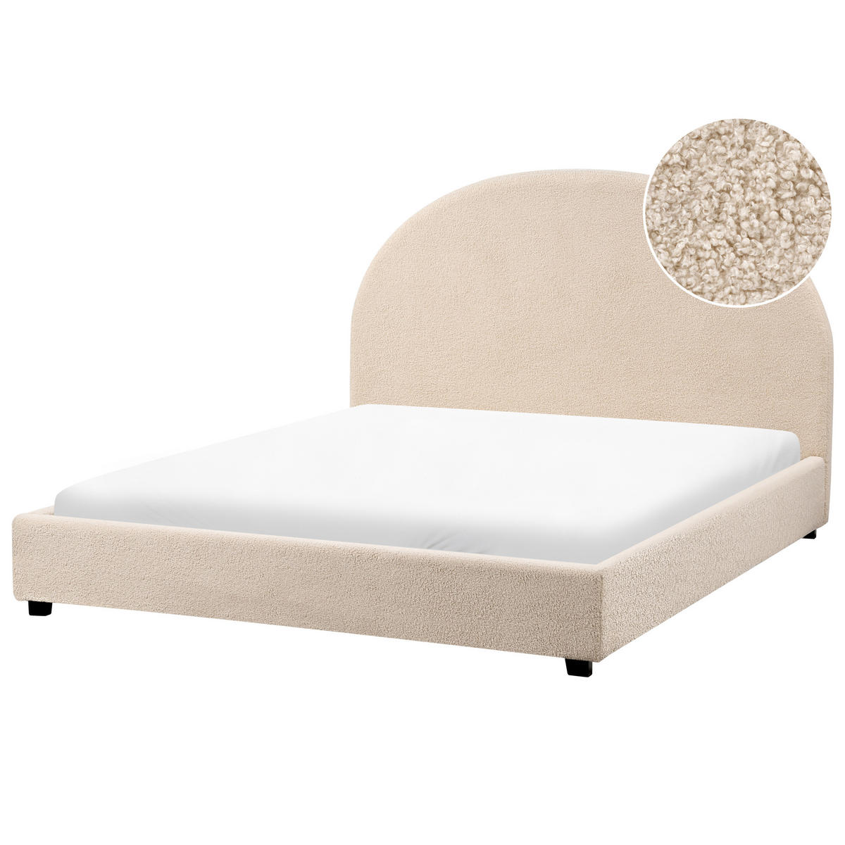 BETT mit Lattenrost 140/200 cm Beige Vaucluse - Beige, Textil (140/200cm) - Beliani