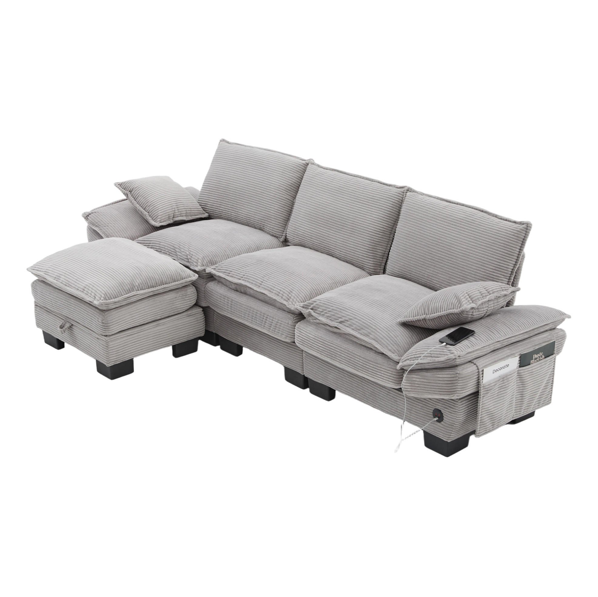 Ivmeu Sofa Hellgrau 260x132 cm