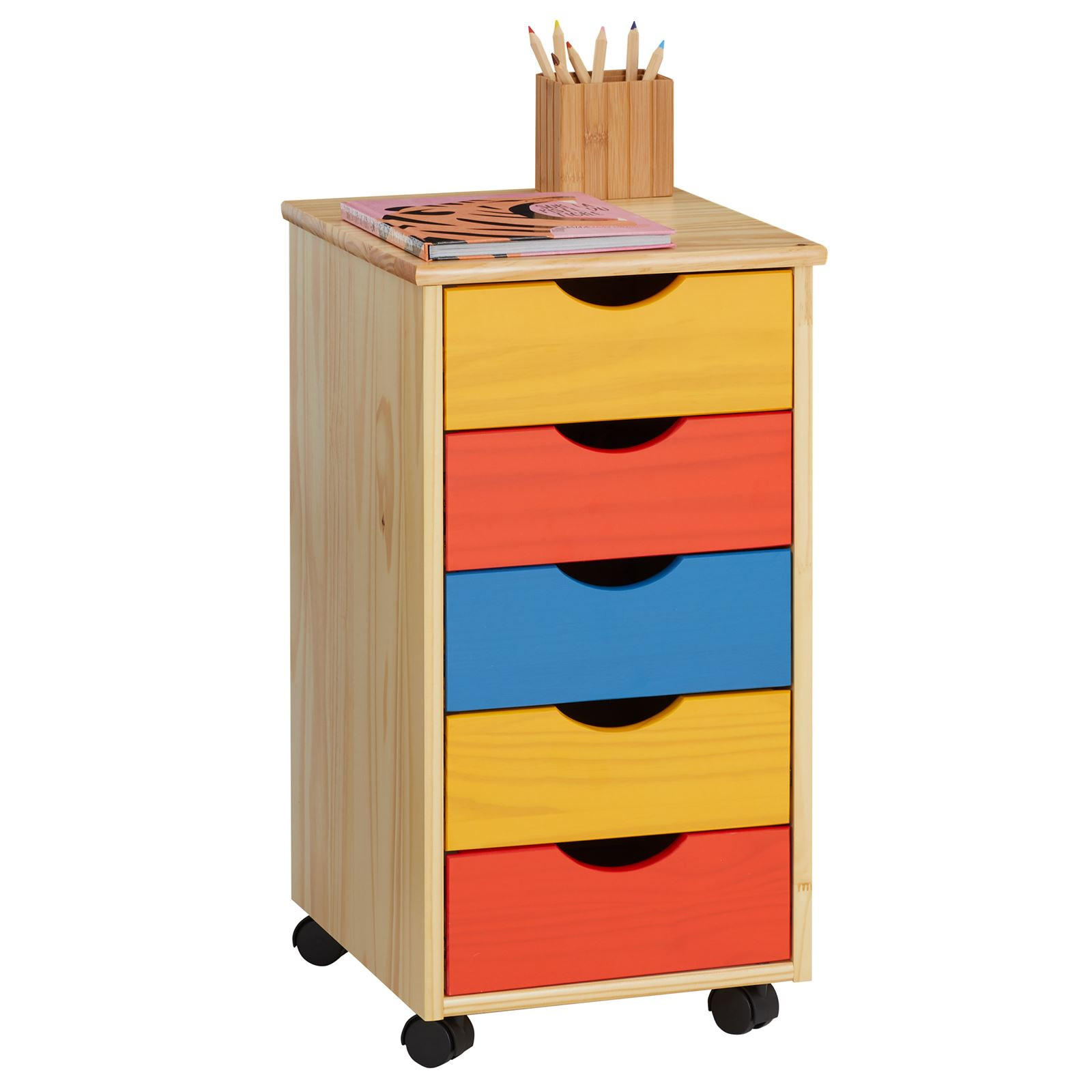 ROLLCONTAINER LAGOS - Multicolor, Holz (35/65/40cm) - IDIMEX