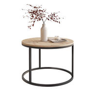 COUCHTISCH 60 cm rund Eiche Artisan, Schwarz Gestell - Eiche Artisan, Holzwerkstoff (60/60/42cm) - Idohome