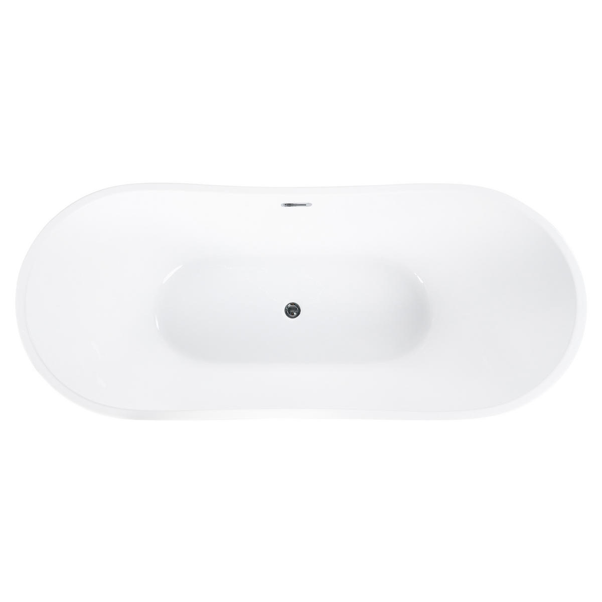 BADEWANNE FREISTEHEND 77x170x72 cm schwarz Antigua - Schwarz, Kunststoff (77/72/170cm) - Beliani