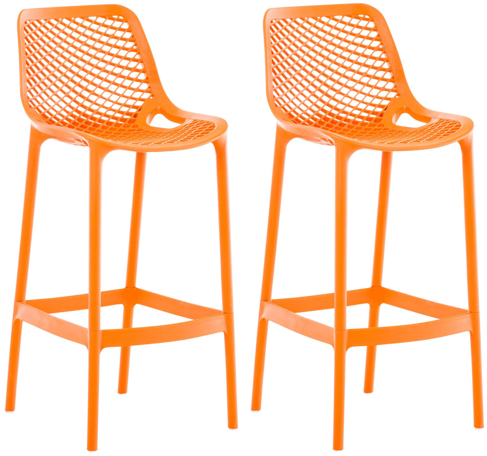 BARHOCKER 2er Set Kunststoff orange - Orange, Kunststoff (45/105/53cm) - CLP