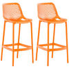 BARHOCKER 2er Set Kunststoff orange - Orange, Kunststoff (45/105/53cm) - CLP