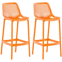BARHOCKER 2er Set Kunststoff orange - Orange, Kunststoff (45/105/53cm) - CLP