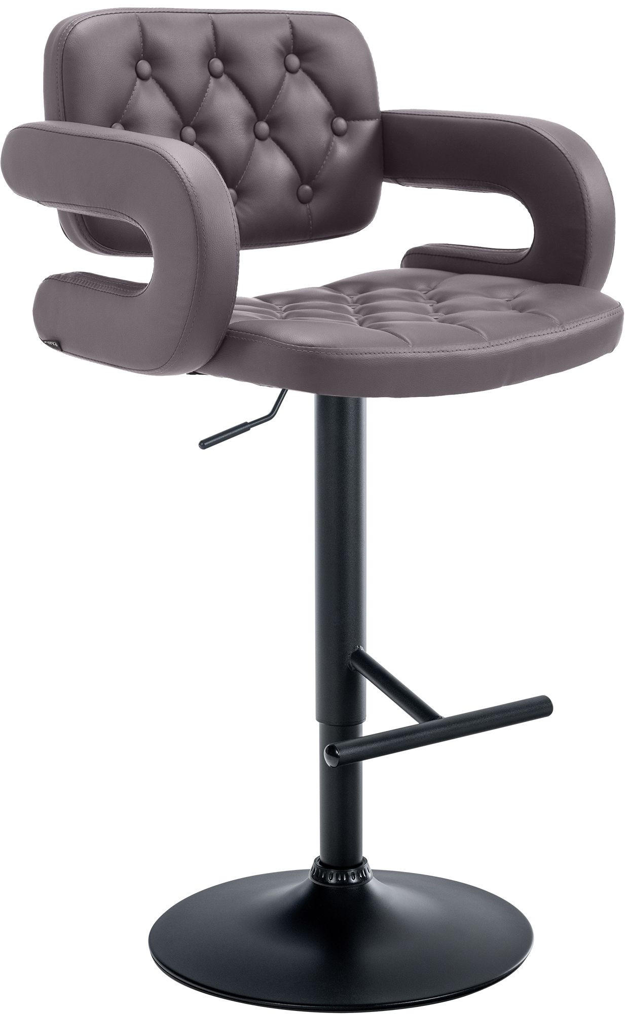 BARHOCKER Lederlook braun - Schwarz/Braun, Textil/Metall (62/103/55cm) - CLP
