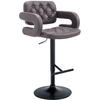 BARHOCKER Lederlook braun - Schwarz/Braun, Textil/Metall (62/103/55cm) - CLP