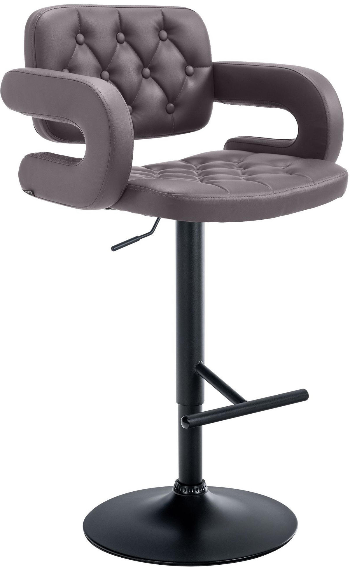 BARHOCKER Lederlook braun - Schwarz/Braun, Textil/Metall (62/103/55cm) - CLP