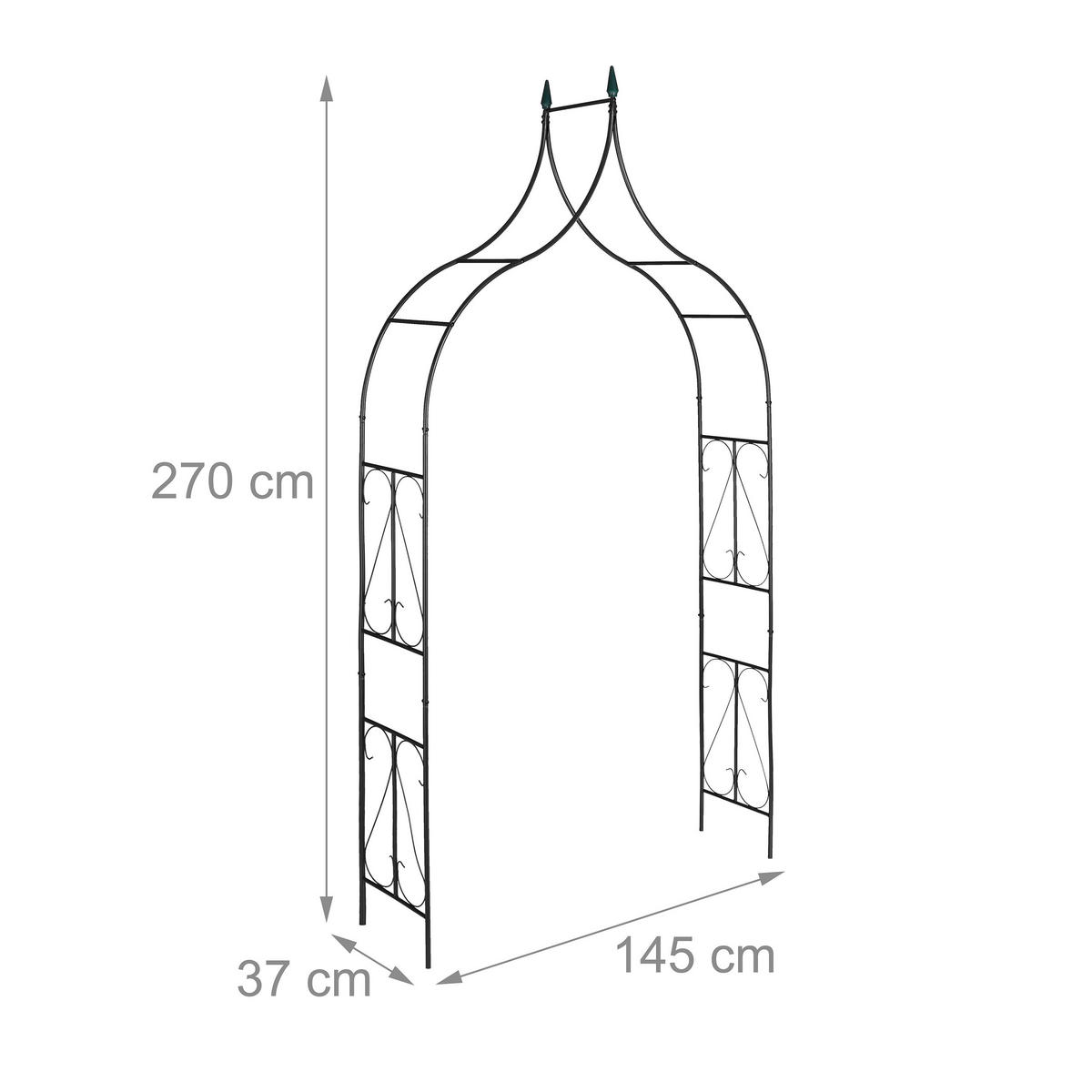 ROSENBOGEN - Schwarz, Metall (145/270/37cm) - Relaxdays