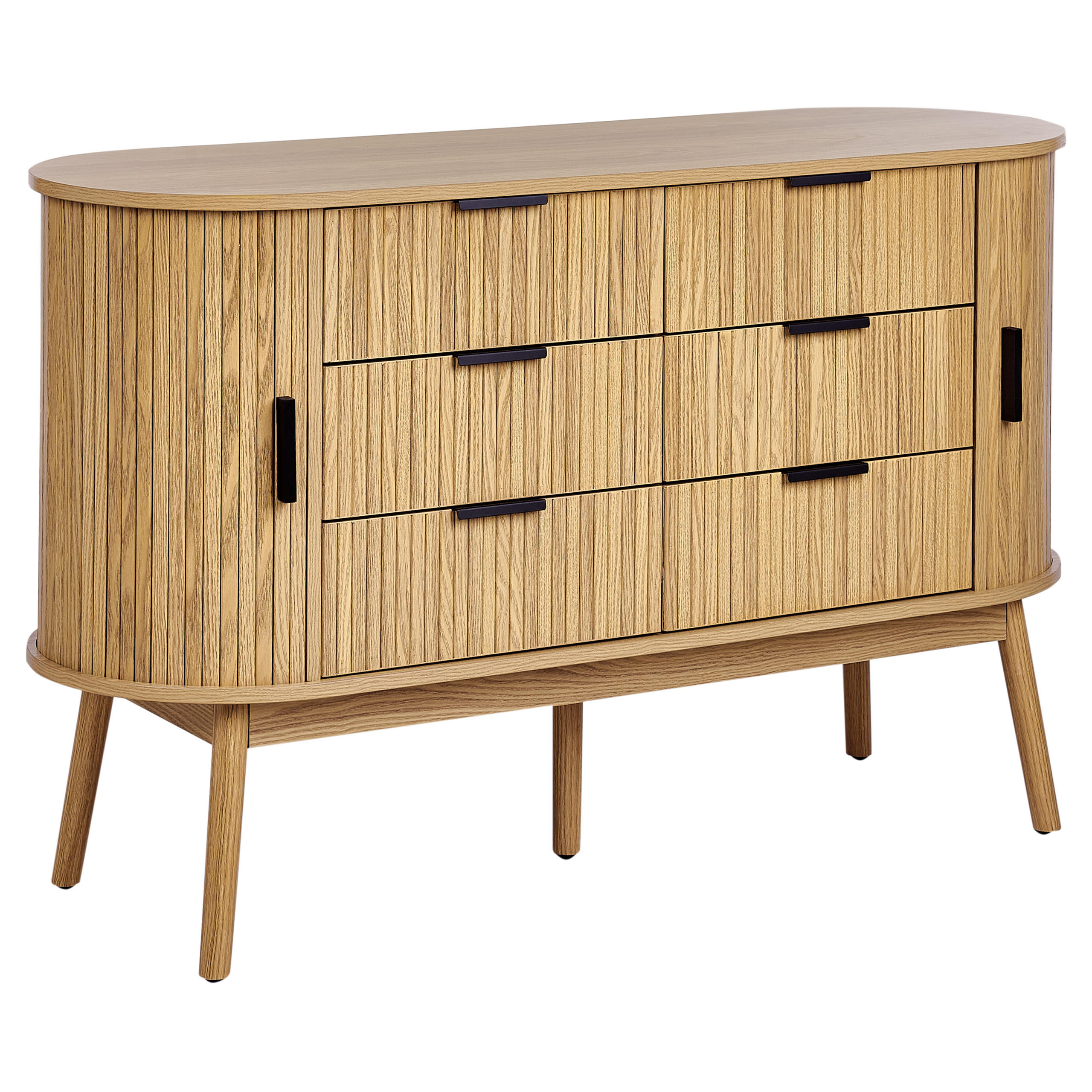 KOMMODE mit 6 Schubladen Braun Selah - Braun, Holzwerkstoff (120/75/40cm) - Beliani