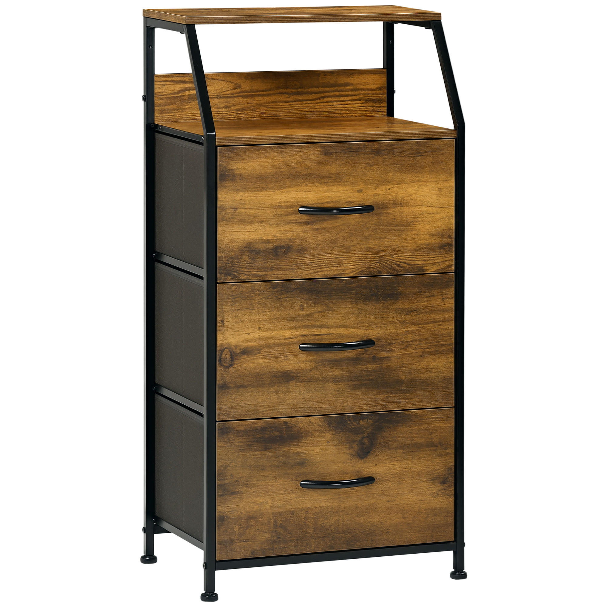 KOMMODE Schwarz-Braun 44/29/92 cm - Braun, Holzwerkstoff (44/92/29cm) - PANGIVO