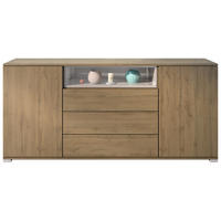 SIDEBOARD Skadu Sandgrau Hochglanz - Sandfarben, Holzwerkstoff (166.5/75.5/35cm) - Vladon