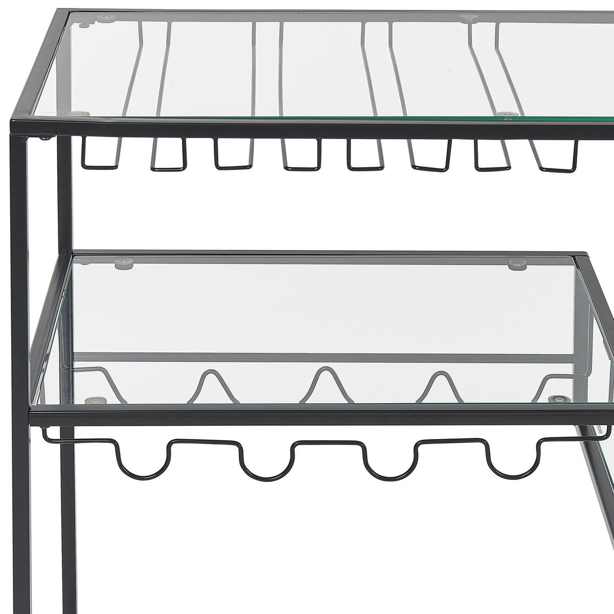 SERVIERWAGEN Schwarz Marcola - Transparent/Schwarz, Metall (103/94/40cm) - Beliani