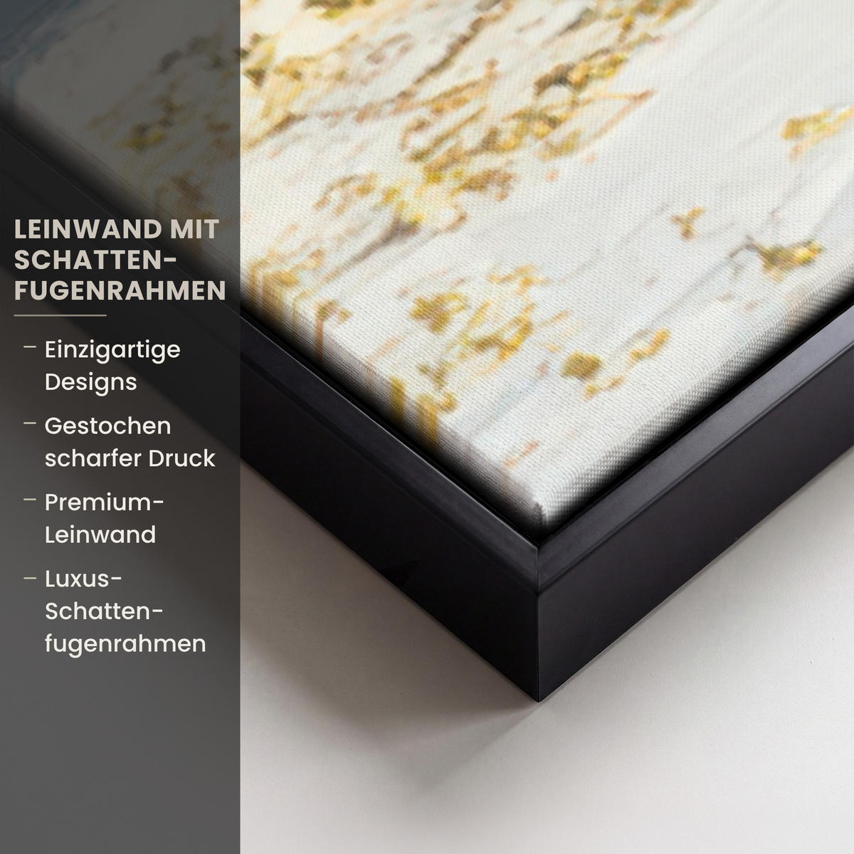 LEINWAND Bilder mit Rahmen - Baum - Winter - Baum des Lebens - Modern - Gold - 100x150 - Goldfarben, Textil (100/150cm) - MuchoWow