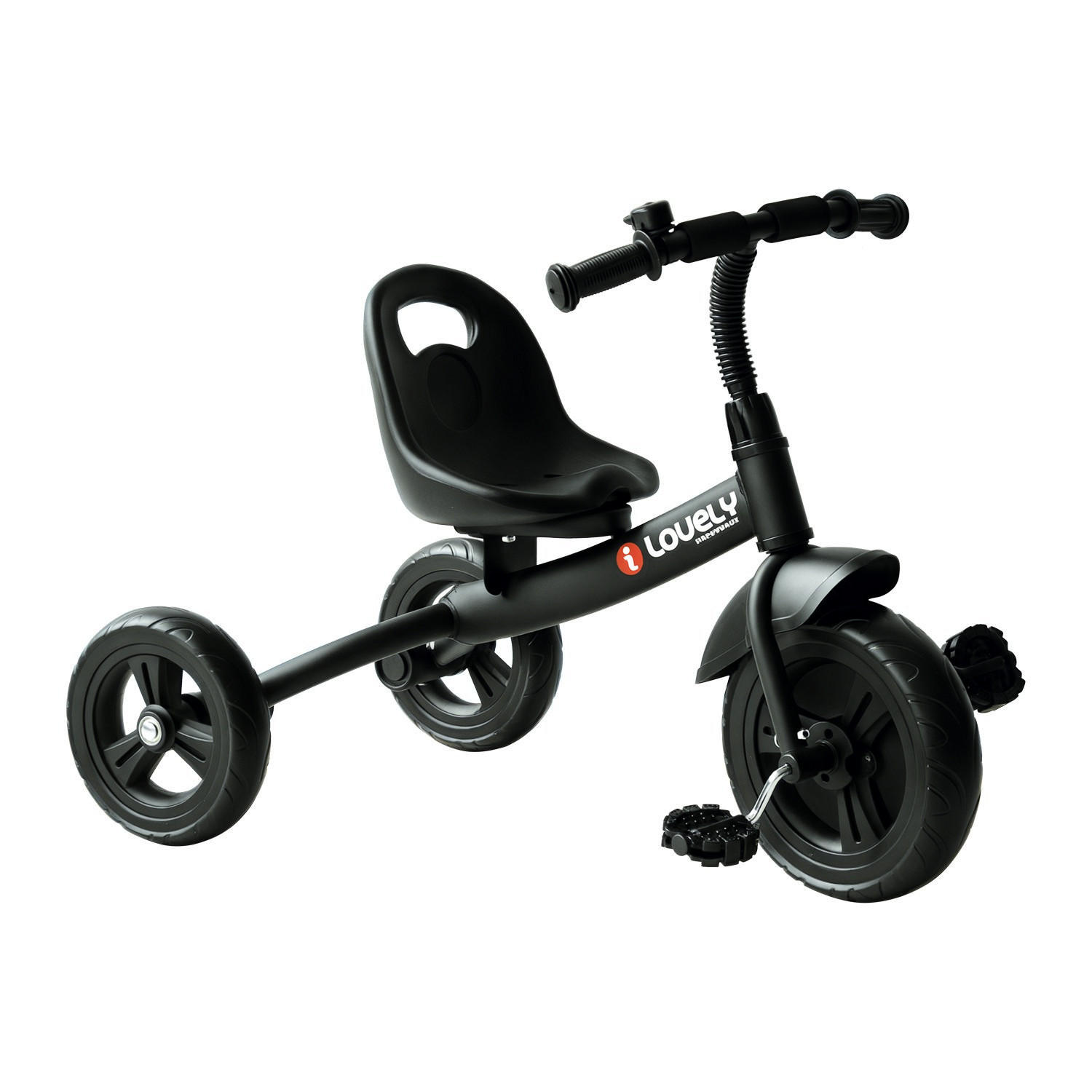 DREIRAD DE-18543 mit Klingel & verstellbarem Sitz - Schwarz, Metall (79/50.5/58cm) - ComfortXL