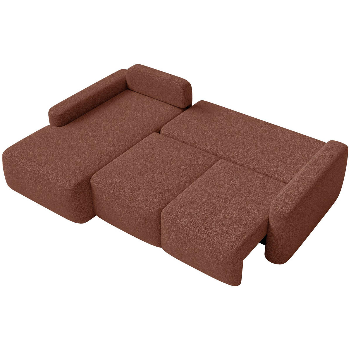 ECKSOFA Carnos Mini Kupfer Chenille - Schwarz/Kupferfarben, Kunststoff/Textil (238/164cm) - Selsey