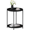 COUCHTISCH rund, mit Stauraum, Metall, Schwarz - Schwarz, Metall (44/44/53cm) - Woltu