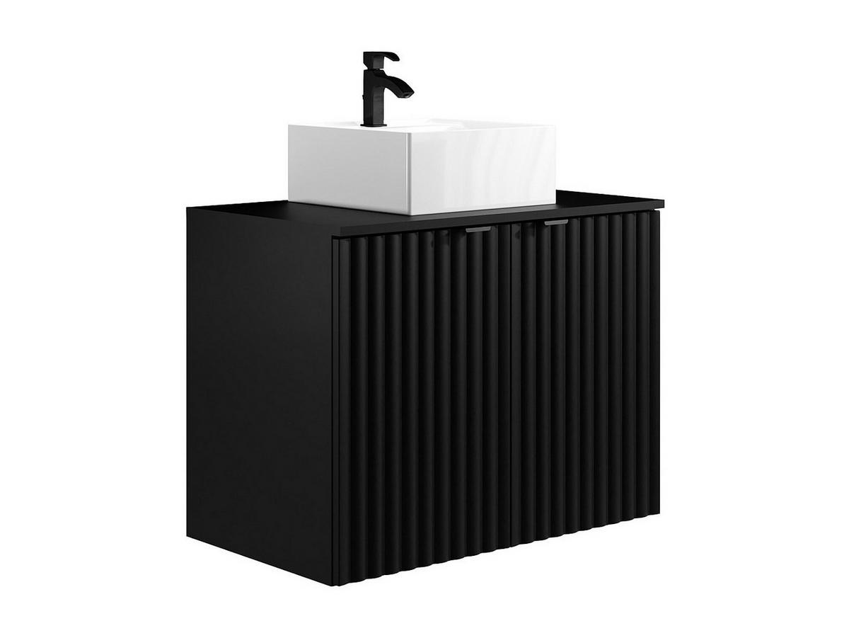 EINZELWASCHTISCH - 80 cm x 44 cm - Holz, Platte - Schwarz - ZILGA - Schwarz, Holz (80/60/44cm) - Vente-Unique