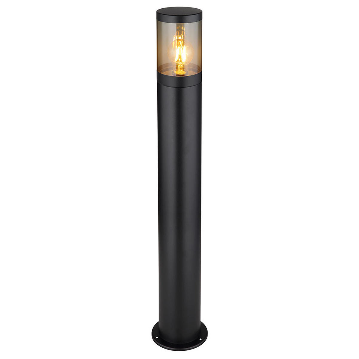 LED WEGELEUCHTE Edelstahl Schwarz Rauch - Schwarz, Metall (14/14/80cm) - Globo Lighting