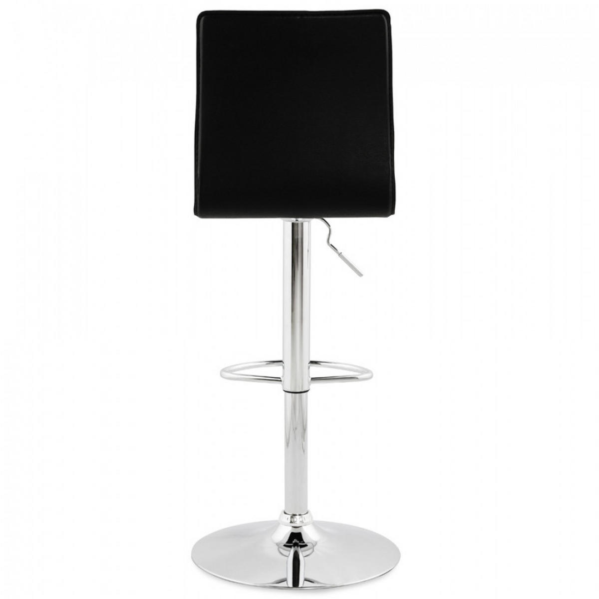 BARHOCKER Schwarz 45x120x48cm - Chromfarben/Schwarz, Leder (45/120/48cm) - AlterEgo