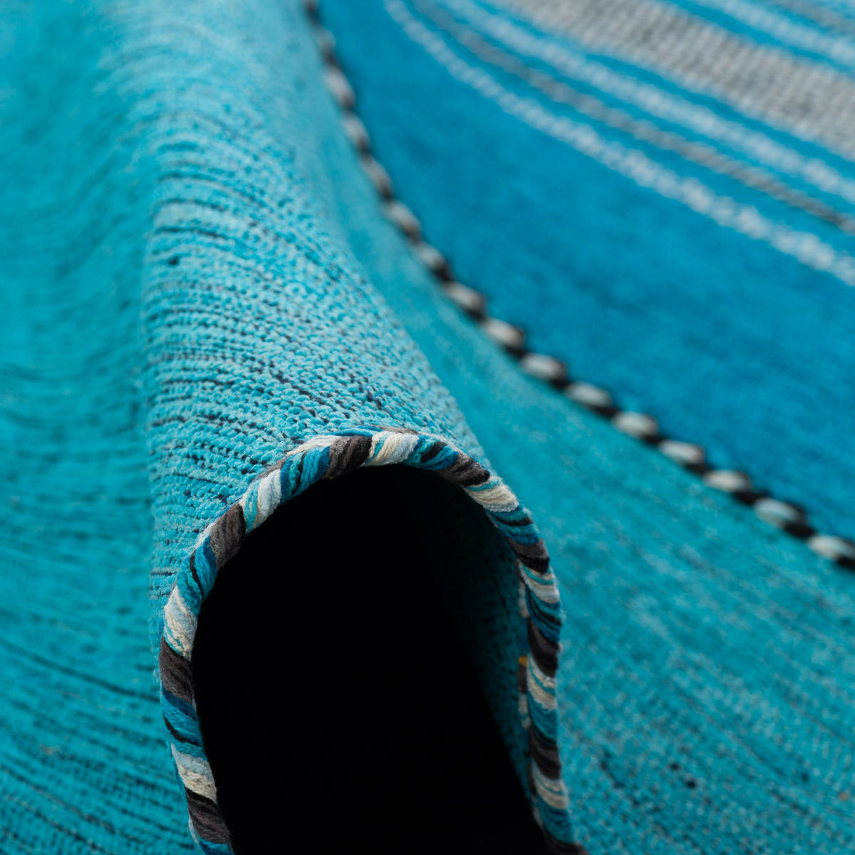 NATUR TEPPICH KELIM NAVARRO - Türkis, Textil (120/180cm) - Pergamon