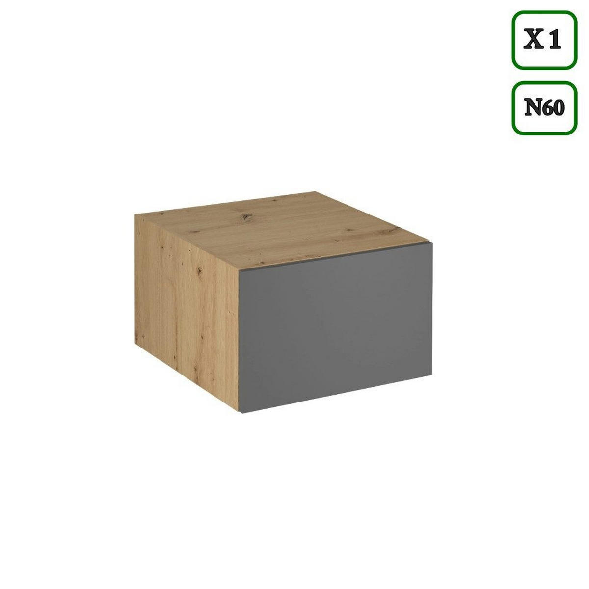 KÜCHENZEILE 260 cm - Langen K17-M240 - in Artisan Eiche / Grau - Eiche Artisan/Grau, Holz (240/248/58cm)