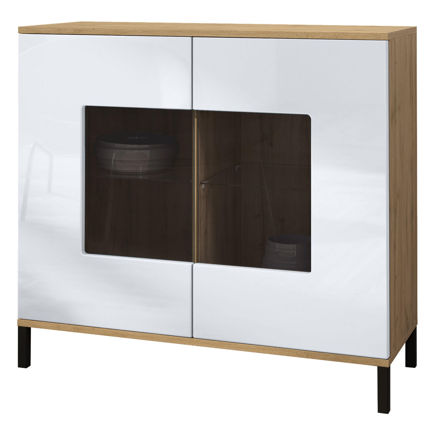 Vladon Kommode Weiß Hochglanz 92.5x83.5x35 cm