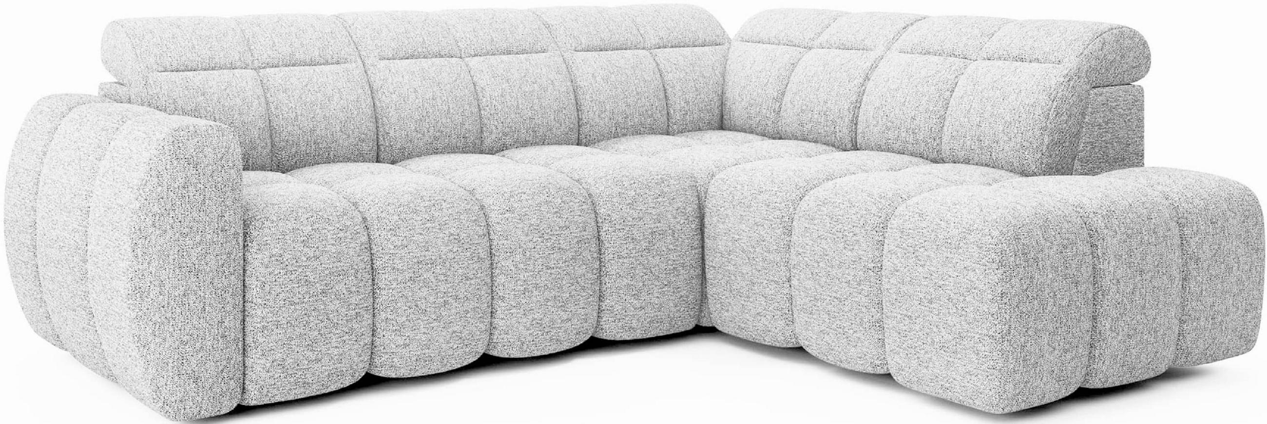 ECKSOFA mit elektrischem Sitzvorschub, Bettkasten und verstellbare Kopflehnen - Hellgrau, Naturmaterialien/Textil (208/258cm) - Eltap