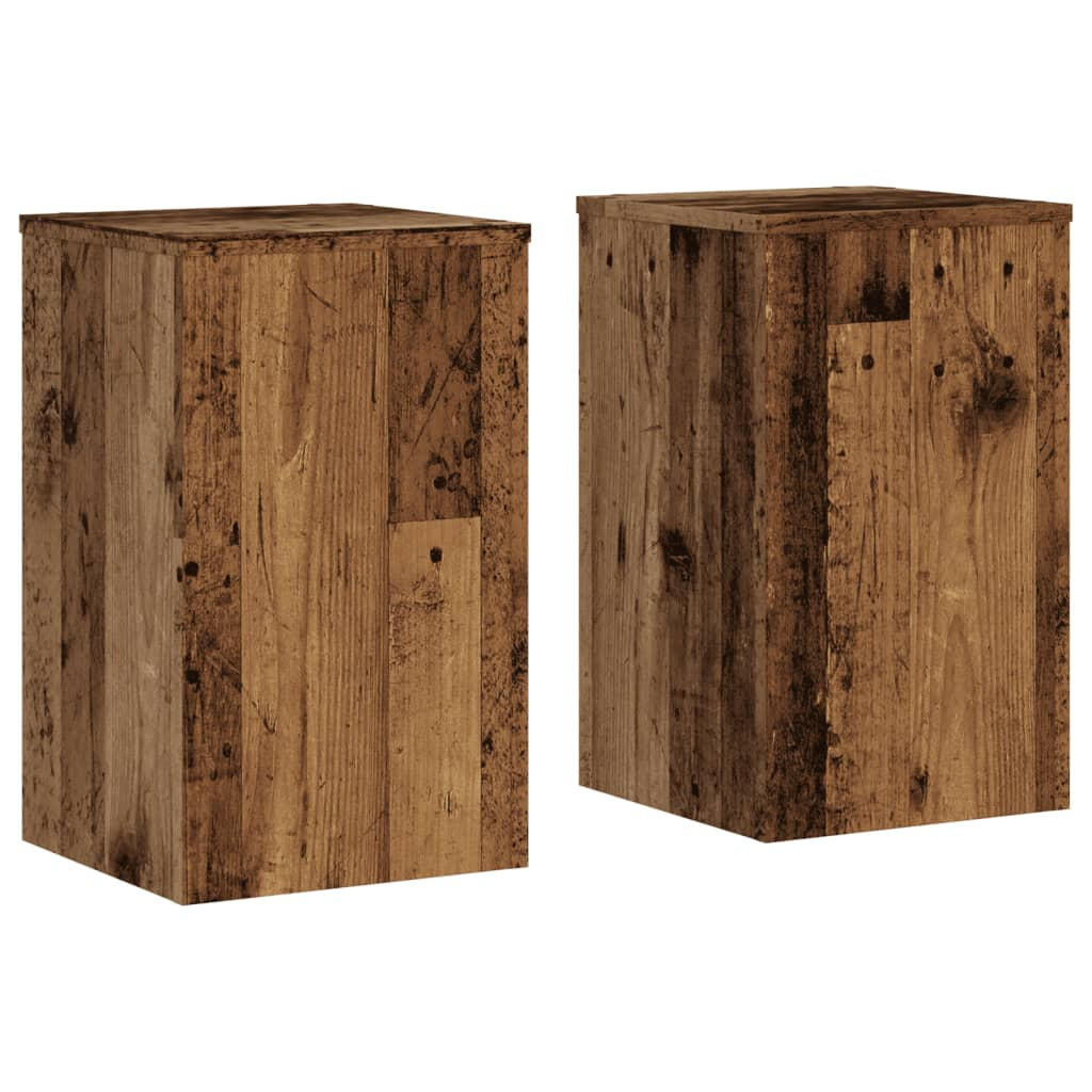 PFLANZENSTÄNDER 2Er Set Altholz-Optik 30/30/50 Cm Holzwerkstoff - Braun, Holzwerkstoff (30/50/30cm) - vidaXL