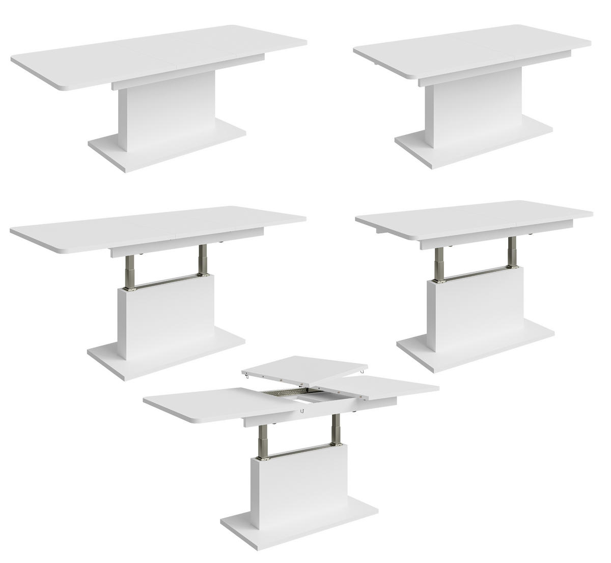 COUCHTISCH rechteckig Weiß matt 126/70/58 cm - Weiß, Holzwerkstoff (70/126/58cm) - designimpex