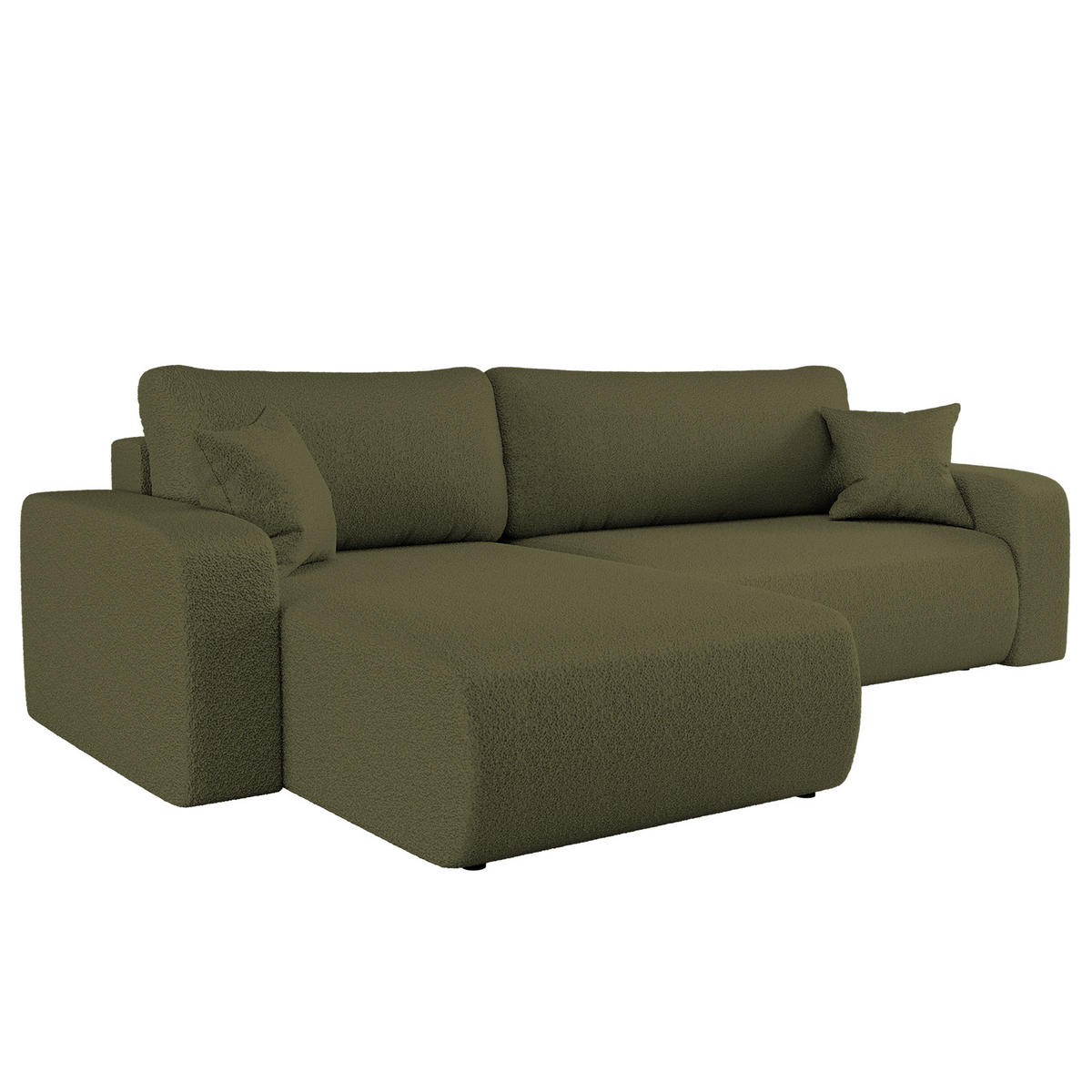 SCHLAFSOFA MILANO XL Und Bettkasten Stoff Quelle Olive Links - Olivgrün, Holz (145/82/274cm) - Kaiser Möbel