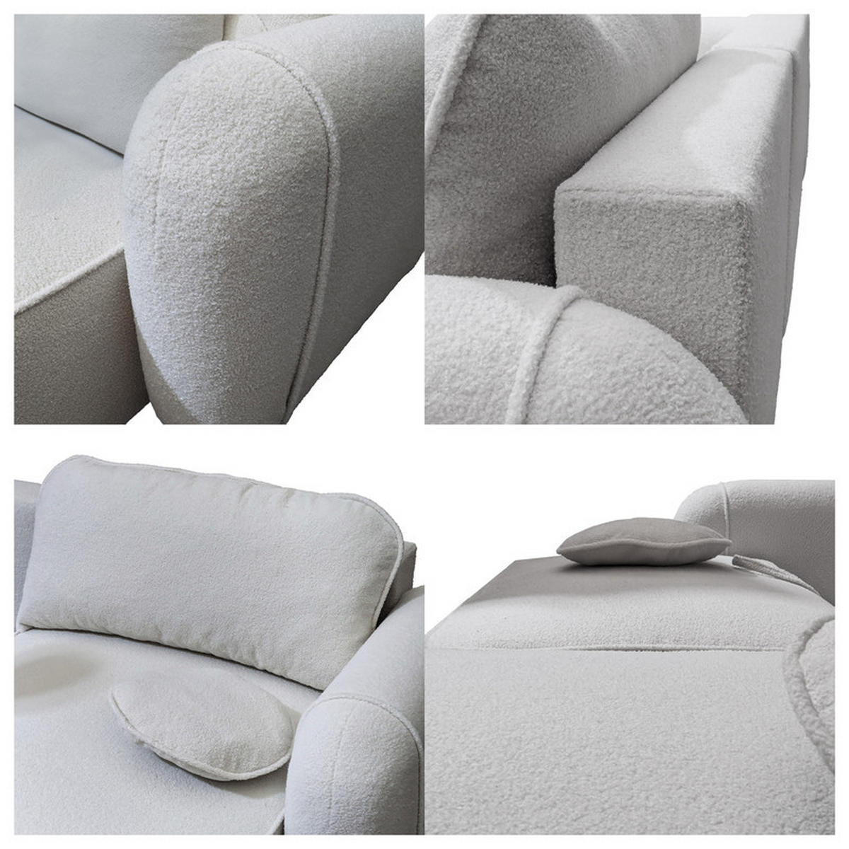 ECKSOFA SIGMA mit Schlaffunktion und Bettkasten, Stoff Hellgrau - Hellgrau, Textil (280/178cm) - Idohome