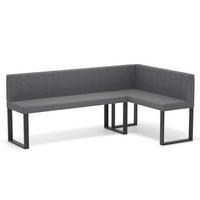 ECKBANK rechts SANA U Webstoff glatt, 142/196 cm Dunkelgrau - Dunkelgrau, Textil/Metall (142/196cm) - Idohome
