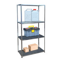 LAGERREGAL - Silberfarben, Kunststoff/Metall (90/180/40cm) - Relaxdays