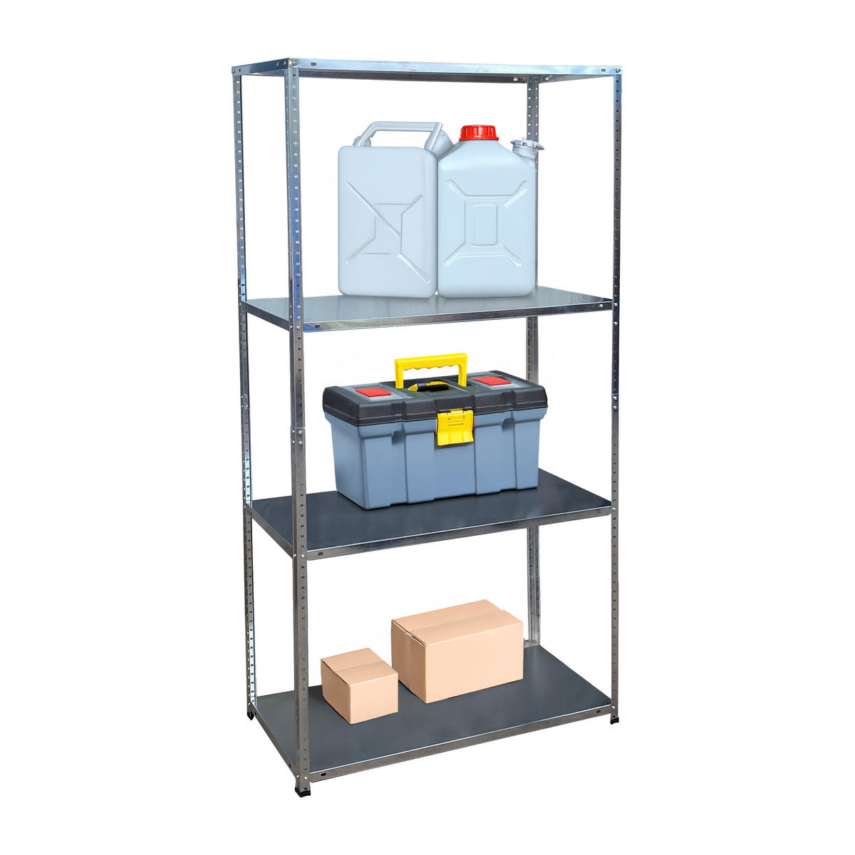 LAGERREGAL - Silberfarben, Kunststoff/Metall (90/180/40cm) - Relaxdays