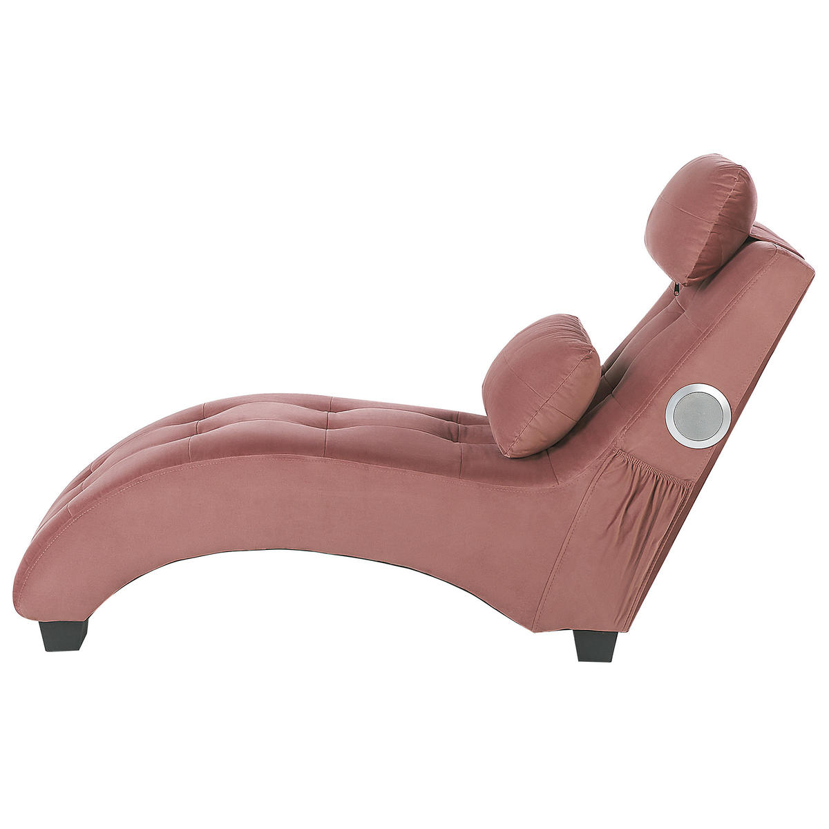 CHAISELONGUE Samtstoff Rosa Simorre - Rosa, Textil (157/82/66cm) - Beliani