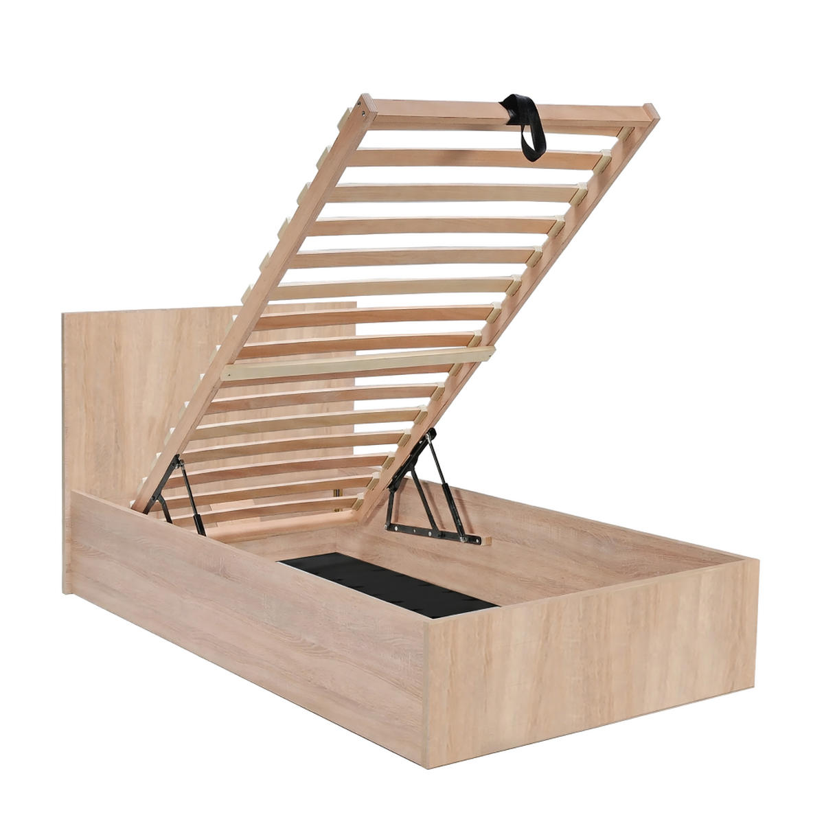 BETTKASTEN MADRID mit Lattenrost/ Bett 90x190 - Eiche gebleicht Dekor - Sonoma Eiche, Holzwerkstoff (90/190cm) - Weber Industries